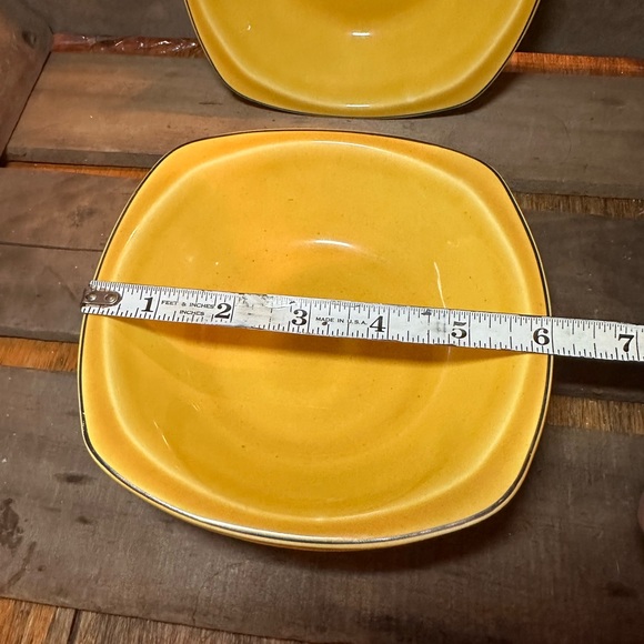 Vintage Paden City Pottery Minion Mandarín Yellow  1950s Set of 4 Cereal Bowls - Picture 6 of 9